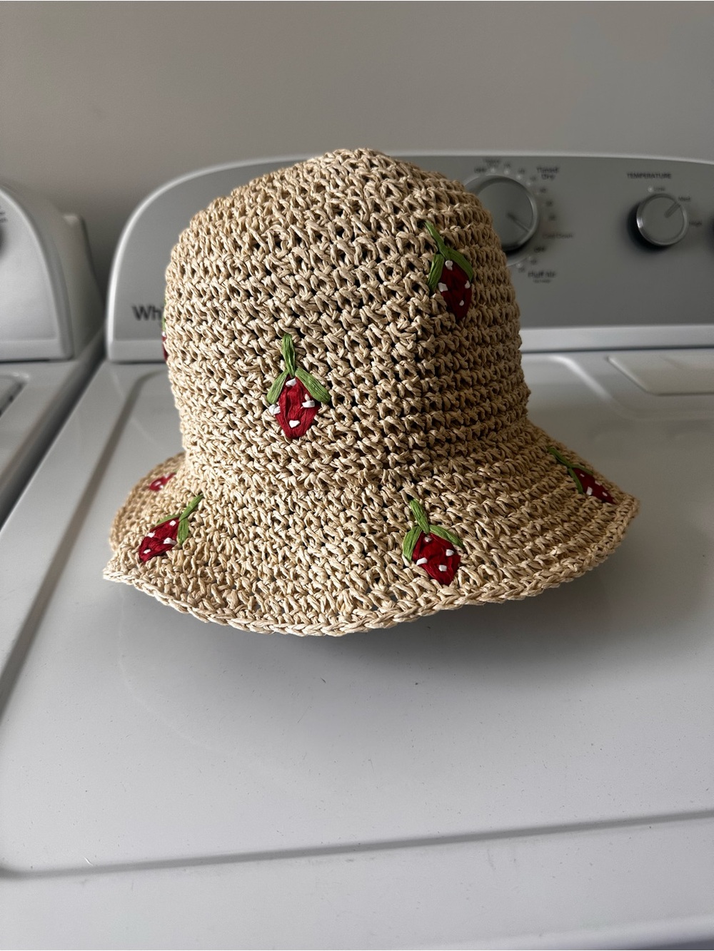 Madden Girl Women’s Bucket Sun Hat With Strawberry Embroidery